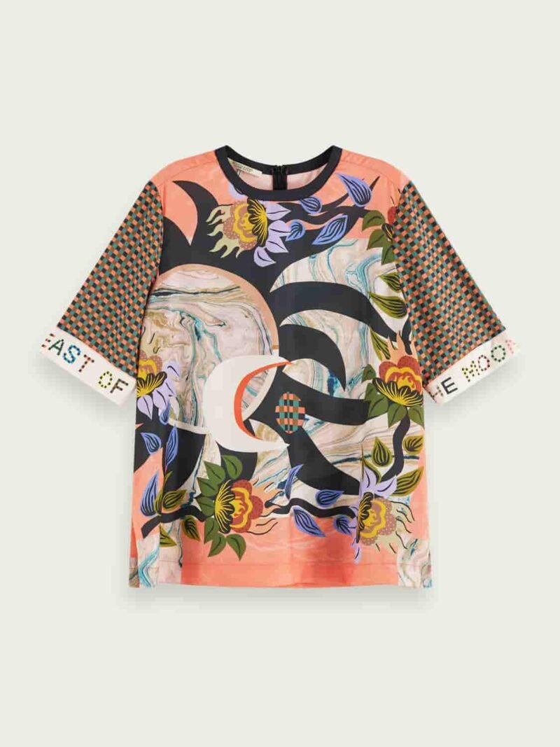 Silky Pinted Short Sleeve Top